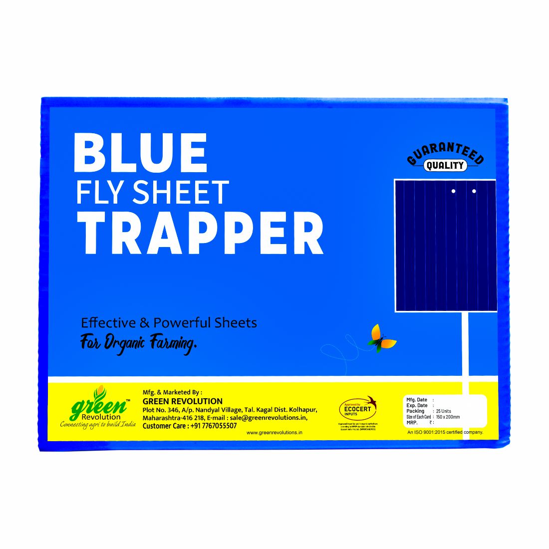 Eco Blue Sticky Trap pack of 25 Size A5, 150mm* 200mm Pack of 1 - 25 Pieces